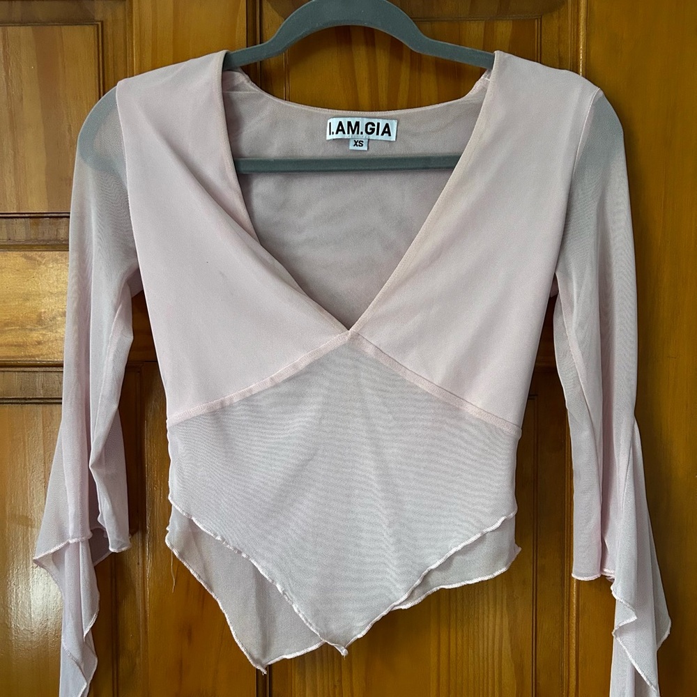 I.AM.GIA Sheer Blush Pink Top